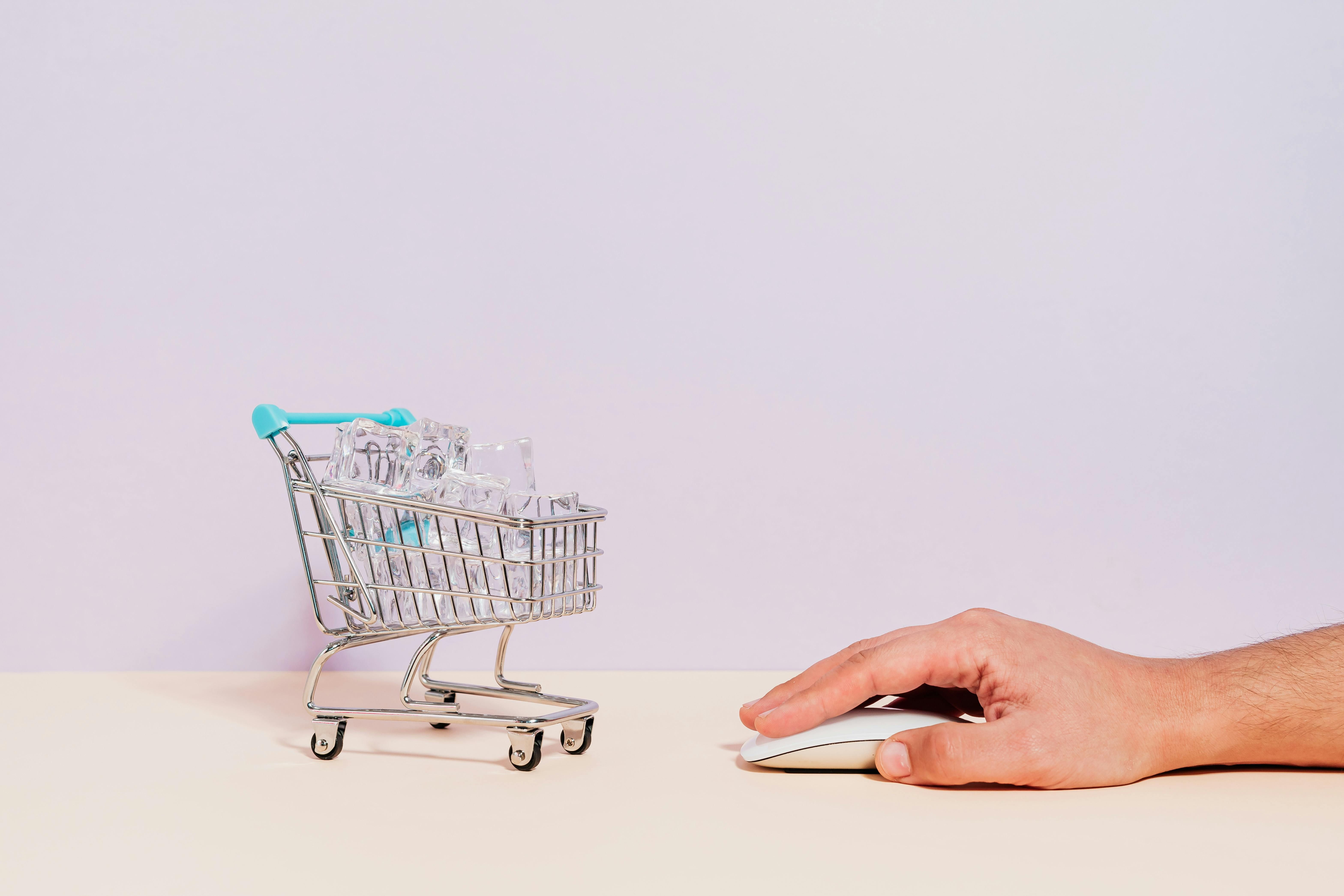 A picture of a woman shopping for groceries