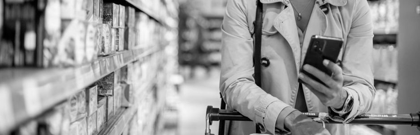 A picture of a woman shopping for groceries